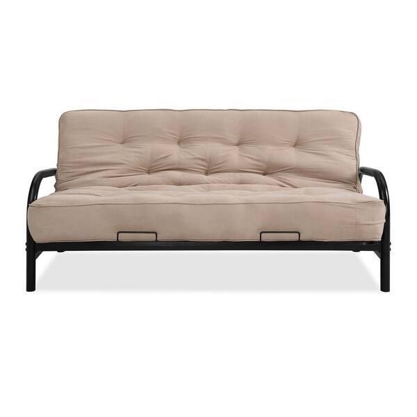 Sofas 2 Go Dallas Futon Frame with 6" Innerspring Futon Mattress, Taupe