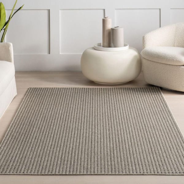 nuLOOM Alayna Textured Geometric Light Grey 4 ft. x 6 ft