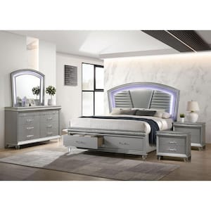 Litzler 5-Piece Silver Wood Eastern King Bedroom Set