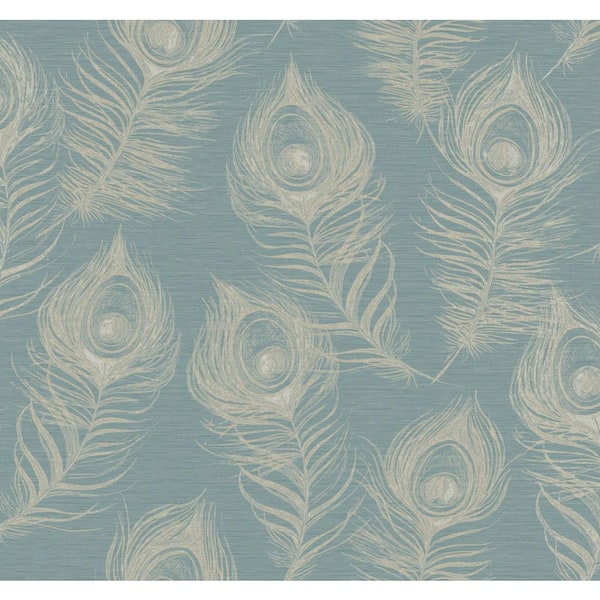Candice Olson Regal Peacock Blue Wallpaper