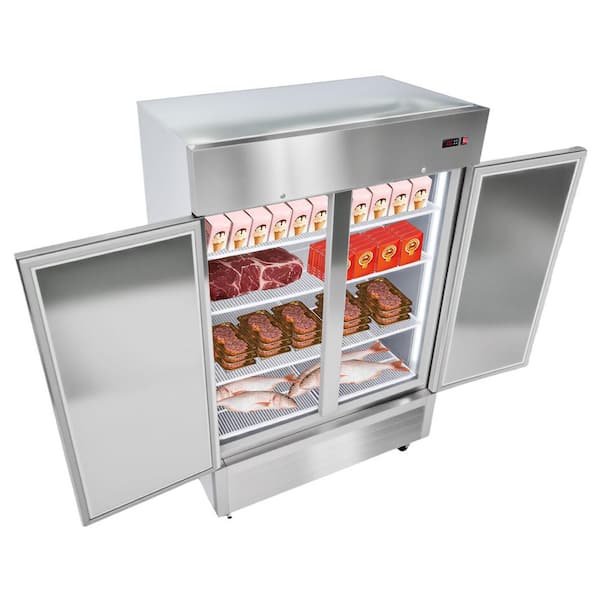 Commercial Freezer 44 Cu.ft. Reach In 54.01 in.W Upright Freezer 2-Doors Auto-Defrost Stainless Steel Silver