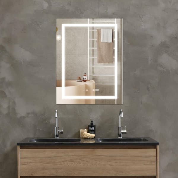 INSTER 28 in. W x 36 in. H Rectangular Frameless V or H Wall Mounted LED Light Bathroom Vanity Mirror