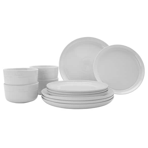 Ceramic Dinnerware 12-Piece Set - White