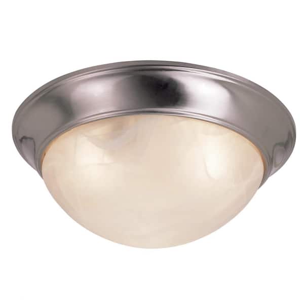 Bel Air Lighting Athena 16 In 3 Light Brushed Nickel Flush Mount Kitchen Ceiling Fixture With Marbleized Glass Shade 57702 Bn - How To Take A Dome Light Fixture Off The Ceiling
