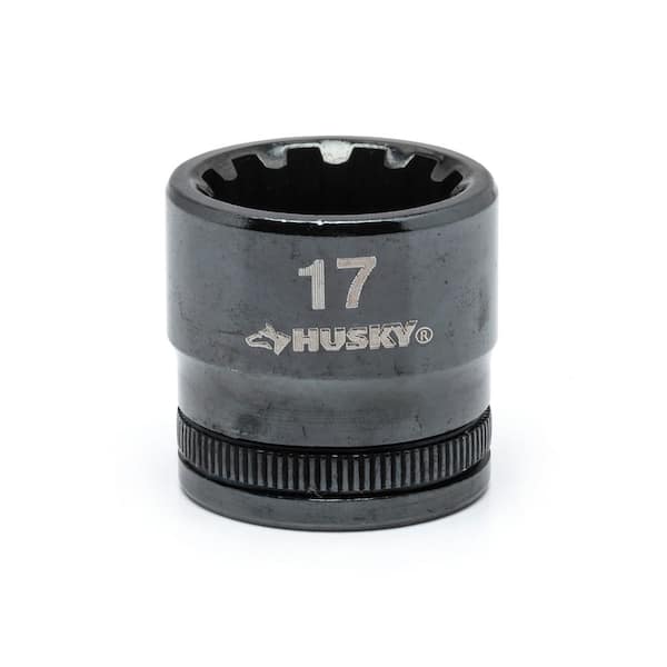 Husky 3/8 in. Drive 17 mm Knurl Grip Universal Socket