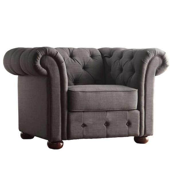 HomeSullivan Radcliffe Dark Grey Linen Arm Chair