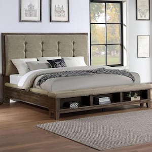 New Classic Furniture Cagney Vintage Gray Wood Frame California King Platform Bed