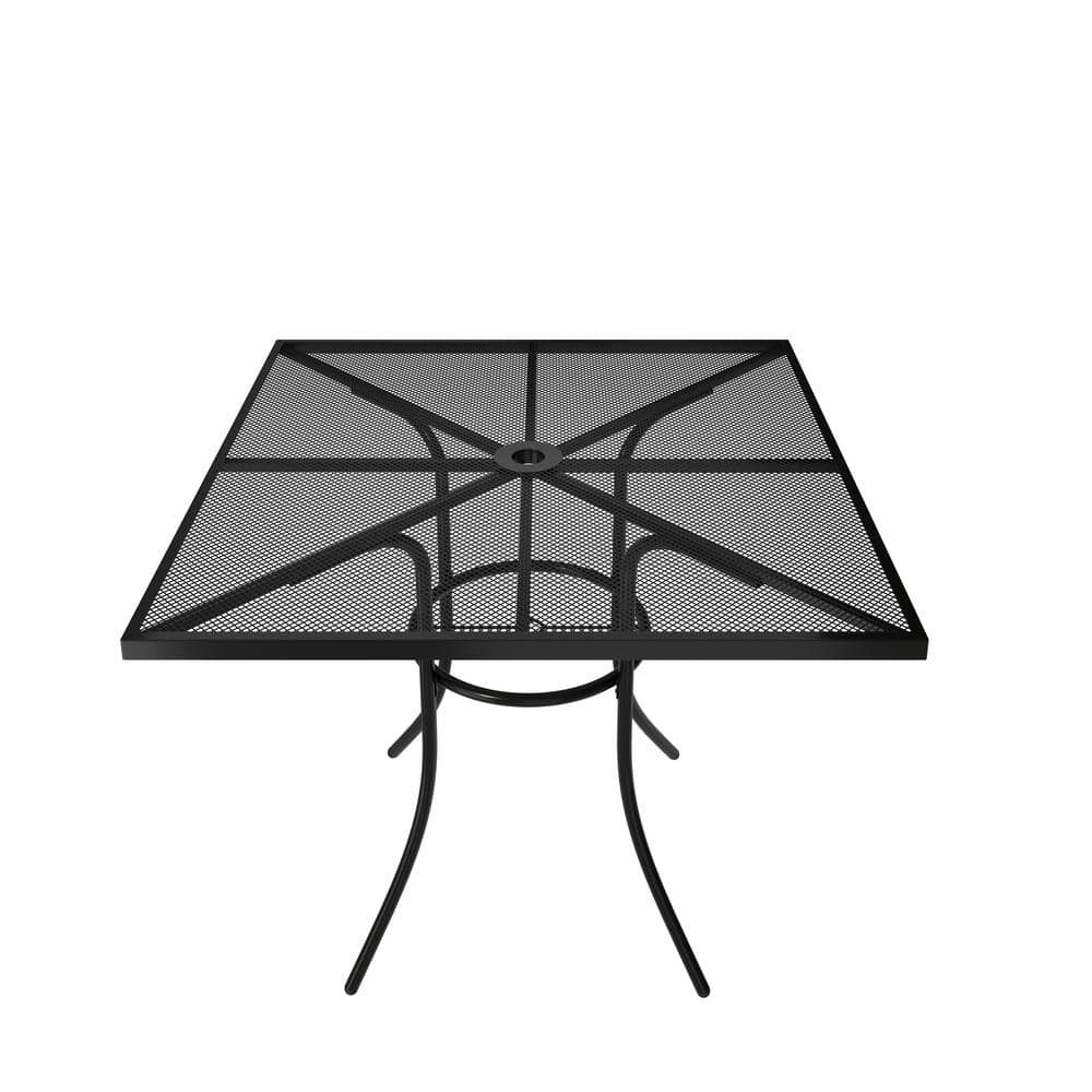 36 in. Outdoor Iron Mesh Square Patio Table with Powder-Coated Steel Frame and 1.9 in. Umbrella Hole price history on PriceWatchPro