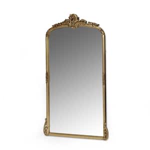 Devries 36 in. x 58 in. Classic Rectangle Framed Decorative Mirror Antique Gold Over the Mantle Mirror