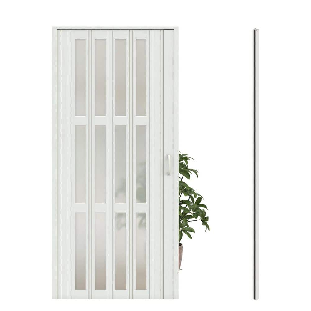 OＤＰＫＤＯ GOLDENPOLEY 36 in. x 80 in. White Oak Finished 3-Lite Frosted