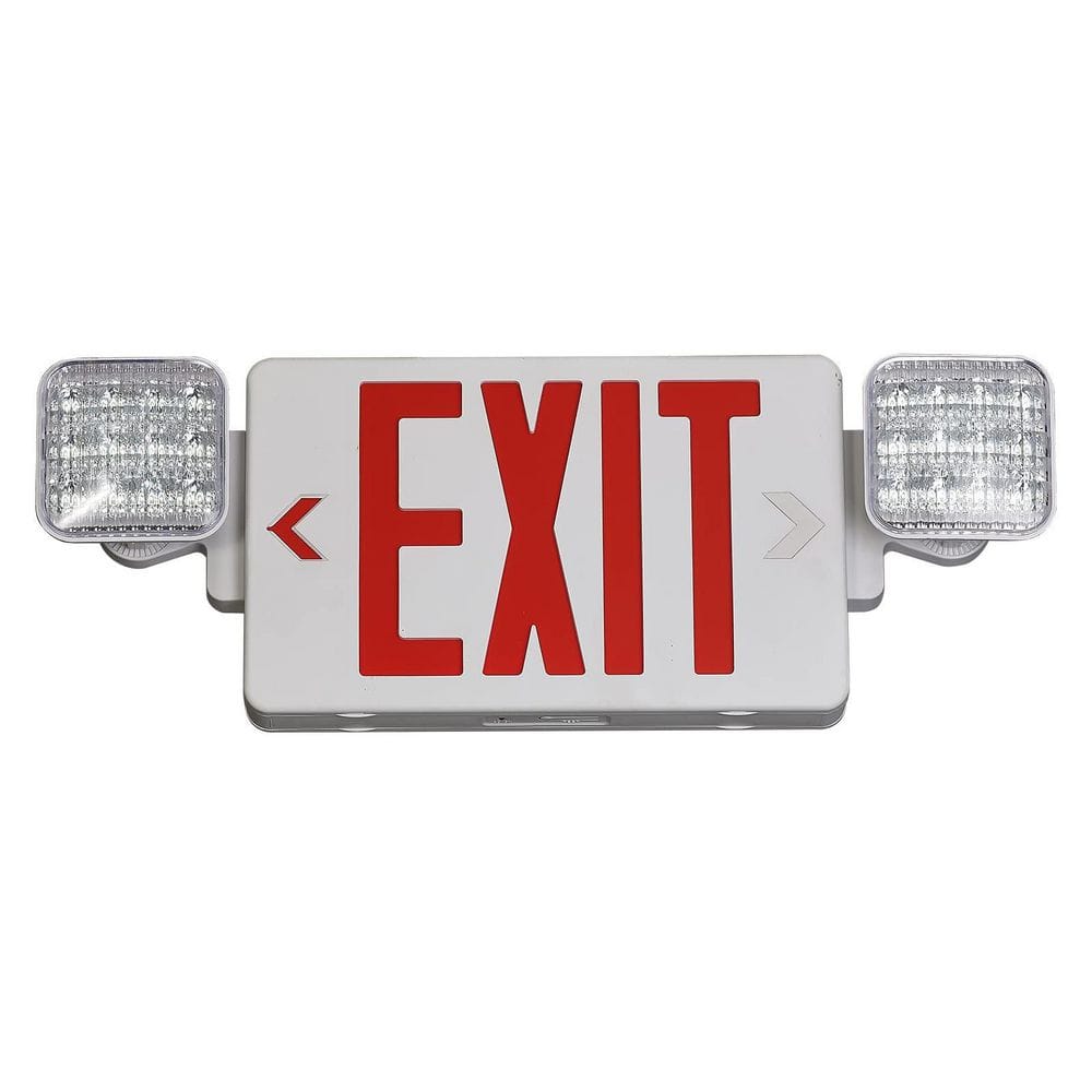 2.4-Watt Equivalent 120/277-Volt Integrated LED Red Exit Sign with Emergency Lights, Commercial Emergency Lights, 1-Pack price history on PriceWatchPro