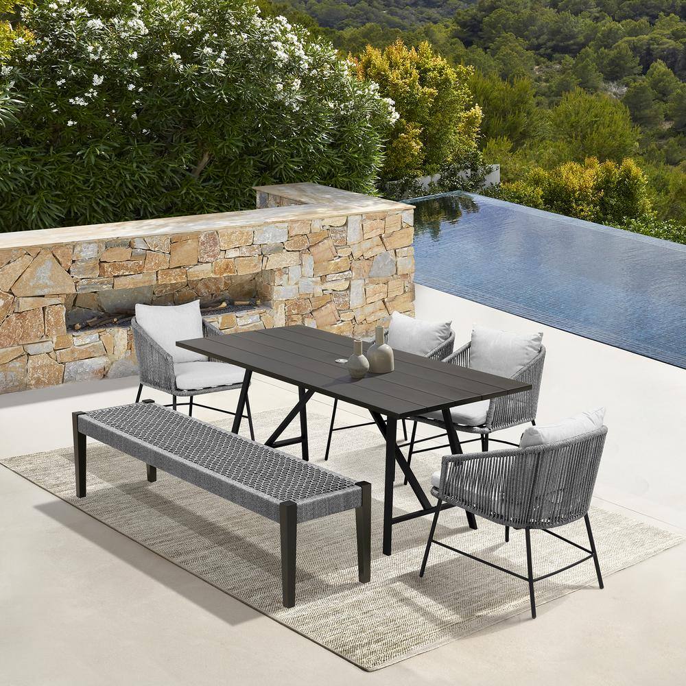 Koala and Calica and Camino 6-Piece Dark Eucalyptus Wood Rectangle Outdoor 