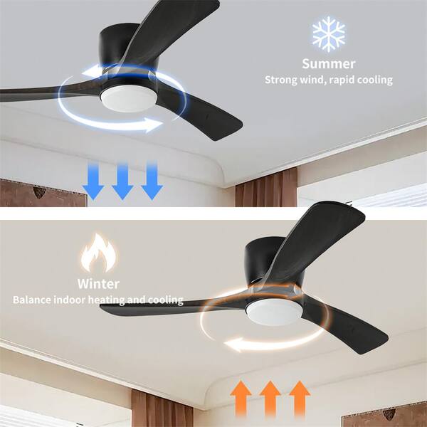 42 in. Solid Wood Black Walnut Ceiling Fan with Light-Flush Mount