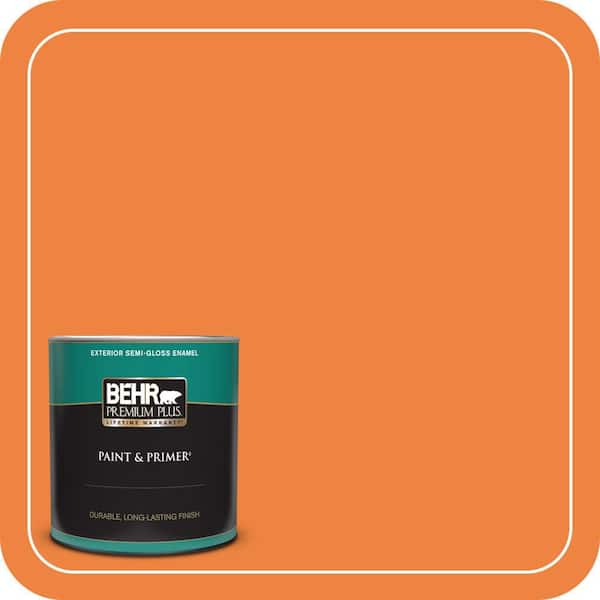 BEHR PREMIUM PLUS 1 qt. #P220-7 Construction Zone Semi-Gloss Enamel Exterior Paint & Primer