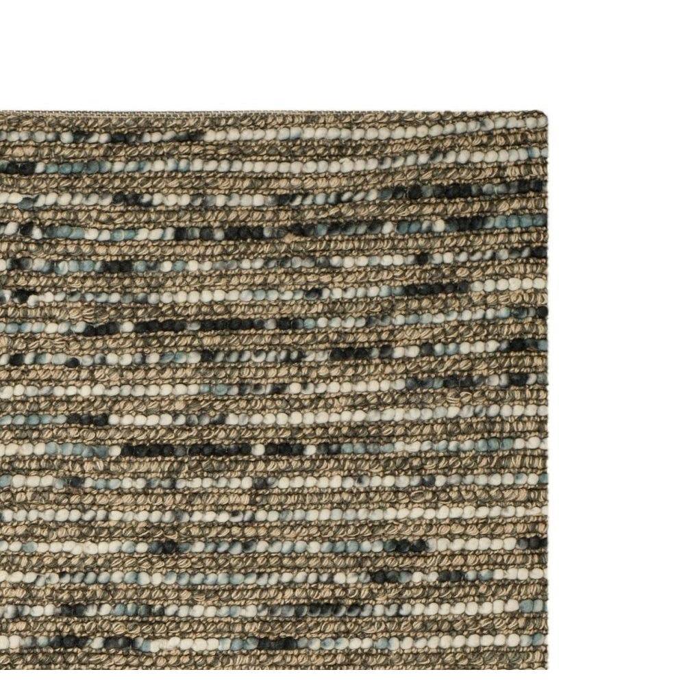 Hand-Knotted Blue and Multicolor Wool Area Rug