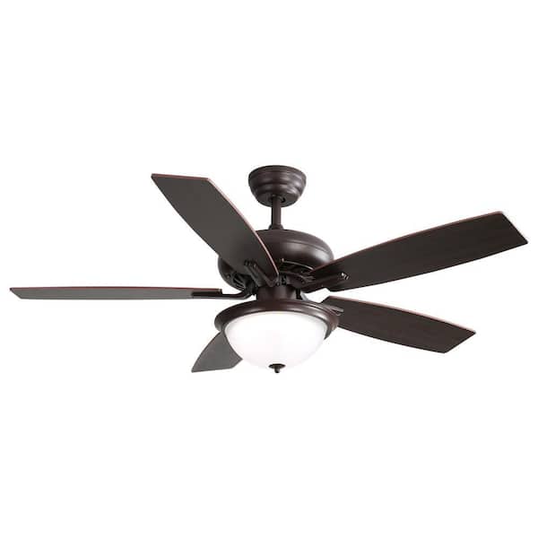 52 in. Indoor Black Crystal Ceiling Fan with 3 Speed Wind 5 Plywood Blades Remote Control AC Motor with Light
