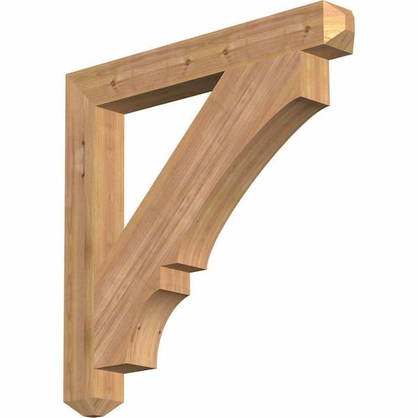 Ekena Millwork 3.5 in. x 30 in. x 30 in. Western Red Cedar Balboa Craftsman Smooth Bracket