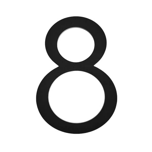 Everbilt 10 in. Matte Black Aluminum Floating or Flat Modern House Number 8