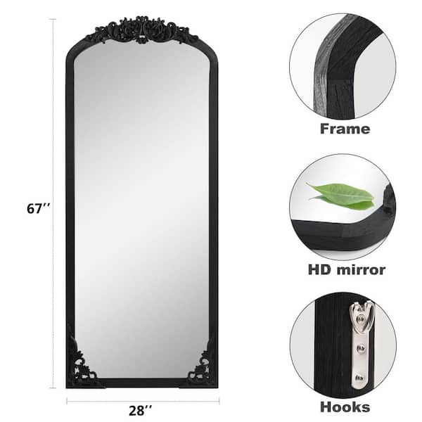 Lirago 28 in. W x 67 in. H Carved Wooden Full Length Mirror Lirago 28 in. W x 67 in. H Carved Wooden Full Length Mirror