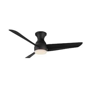 Thalia 54-in 1 Light Matte Black Integrated LED Smart Hugger Ceiling Fan