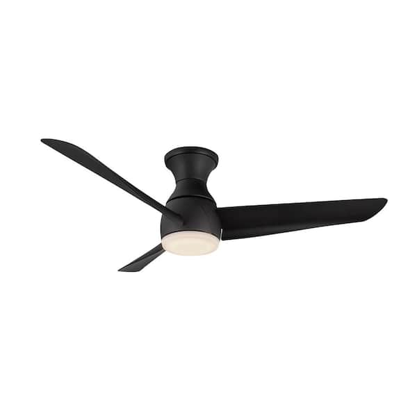 KUZCO Thalia 54 in. 1-Light Matte Black Integrated Indoor LED Smart Hugger Ceiling Fan
