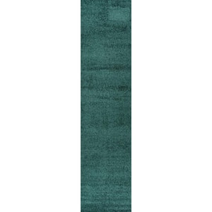 Haze Solid Low-Pile Emerald 2 ft. x 10 ft. Runner Rug