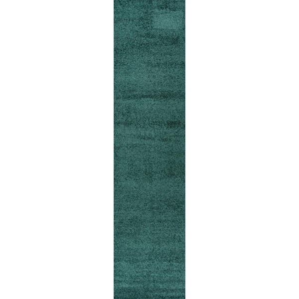 Haze Solid Low-Pile Emerald 2 ft. x 10 ft. Runner Rug