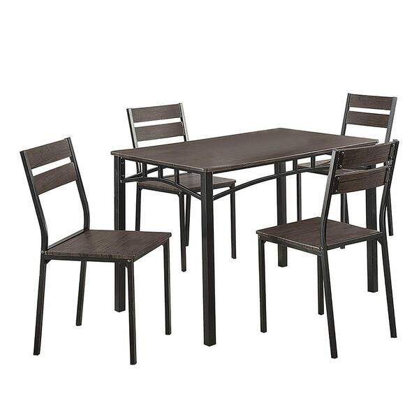 Furniture of America Drammen 5Piece Wood Top Antique Brown Dining