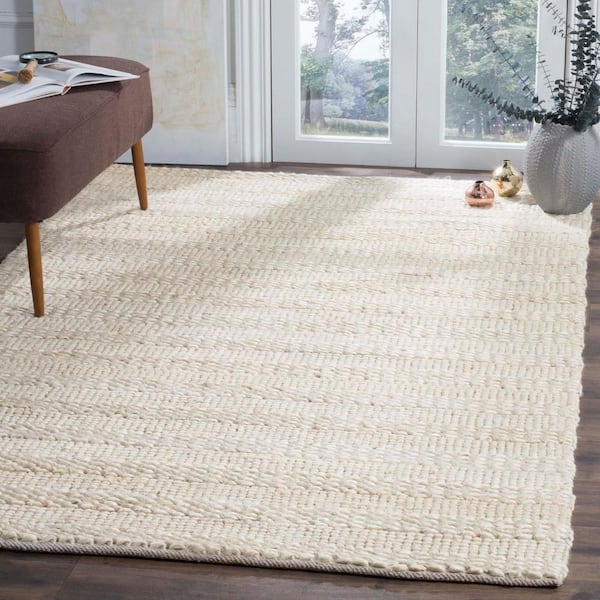 Natural Fiber Bleach 9 ft. x 12 ft. Solid Area Rug