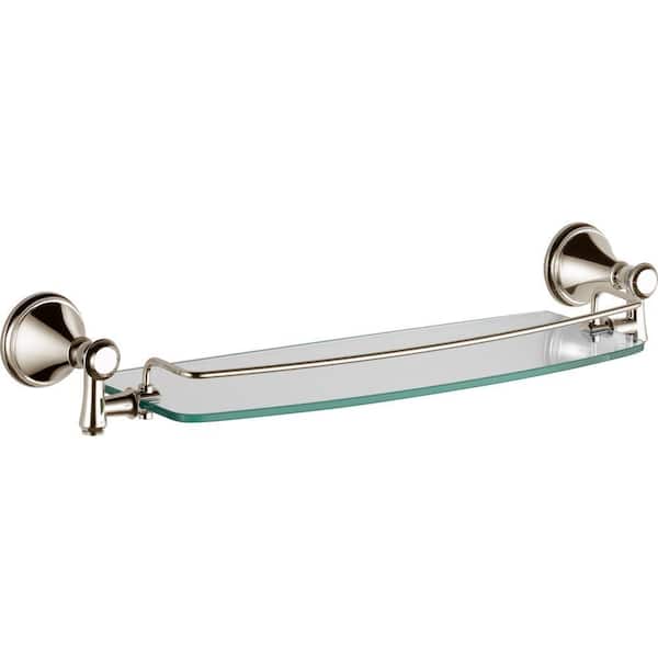 Delta Cassidy 18 in. Wall Mount Glass Shelf in Polished Nickel 79710-PN ...