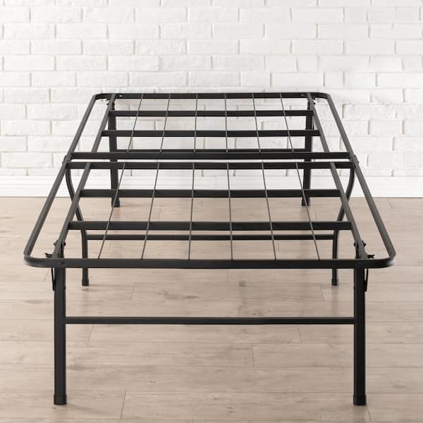 best price mattress Bifold Metal Platform Bed Frame with Heavy Duty Steel Slats, Black, Twin