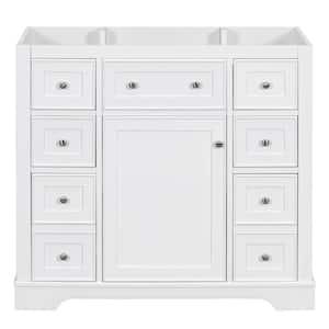17.9 in. W x 35.6 in. D x 33.4 in. H Bath Vanity Cabinet without Top in White One Cabinet and Six Drawers