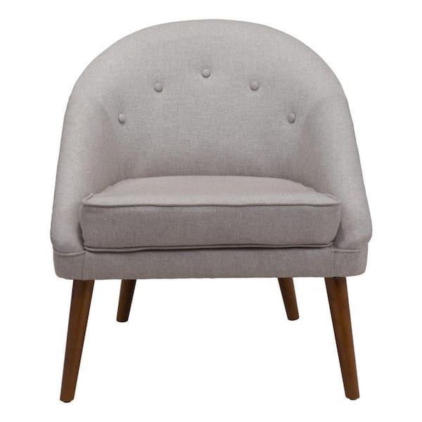 HomeRoots Gray Arm Chair Set of 1 with Tufted Cushions