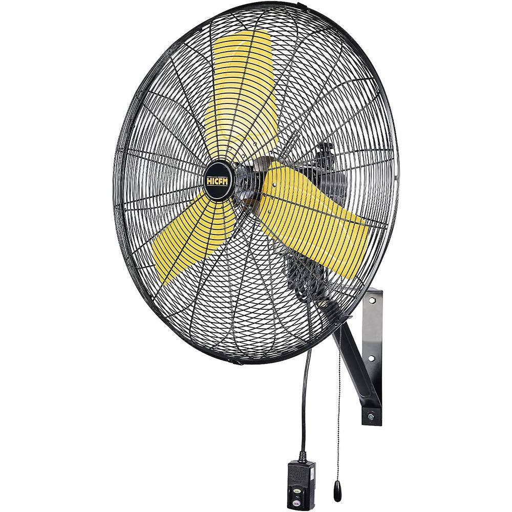 HICFM 24 in. Yellow 8900 CFM Oscillating Wall Mounted Fan, 3-Speed Heavy Duty for Garage, Warehouse, Workshop, Factory price history on PriceWatchPro