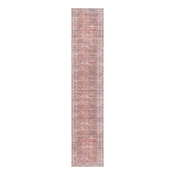 Unique Loom Nostalgia Euphoria Rust Red and Brown 2 ft. x 10 ft. Machine Washable Area Rug