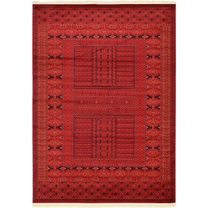 Unique Loom Tekke Lincoln Red 9' 0 x 12' 0 Area Rug 3126437 - The Home ...