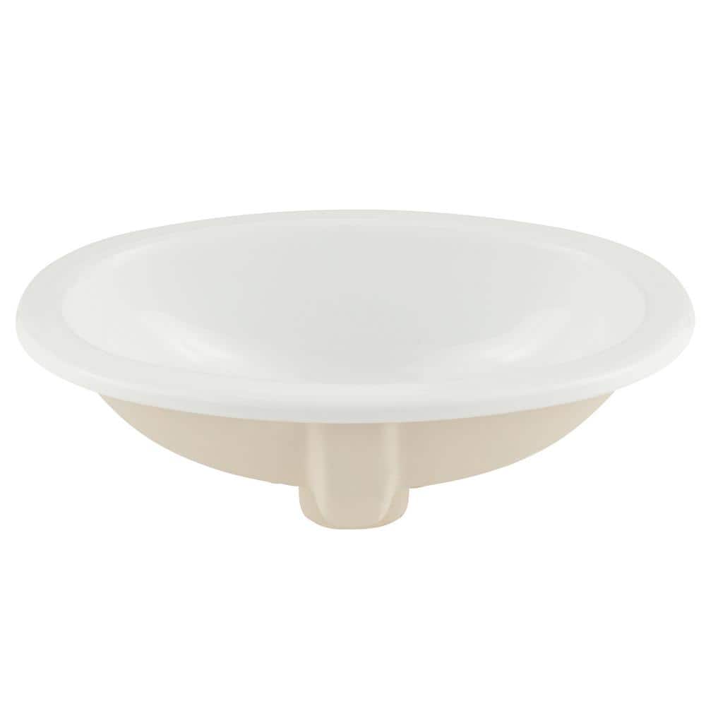 Lily White Oval Vitreous China Drop-In Bathroom Sink