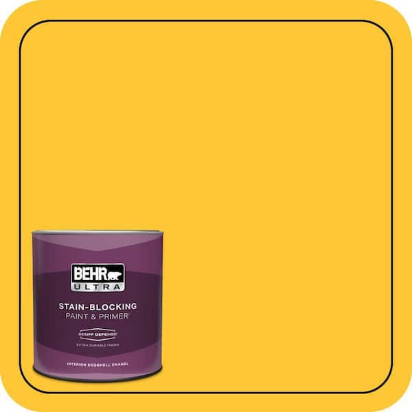 BEHR ULTRA 1 qt. #330B-7 Sunflower Extra Durable Eggshell Enamel Interior Paint & Primer