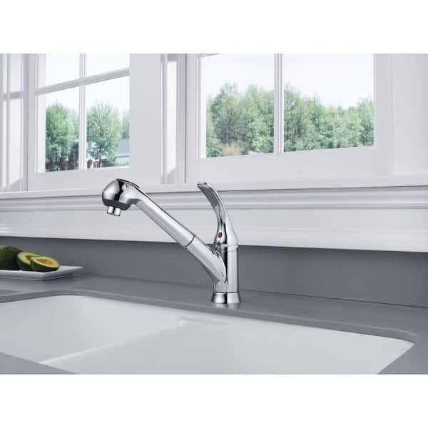 Foundations Single-Handle Pull-Out Sprayer Kitchen Faucet In Chrome