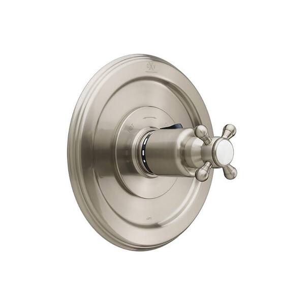 DXV Ashbee Cross 1-Handle Wall Mount 3/4 in. Thermostatic Valve Trim Kit in Brushed Nickel (Valve not Included)