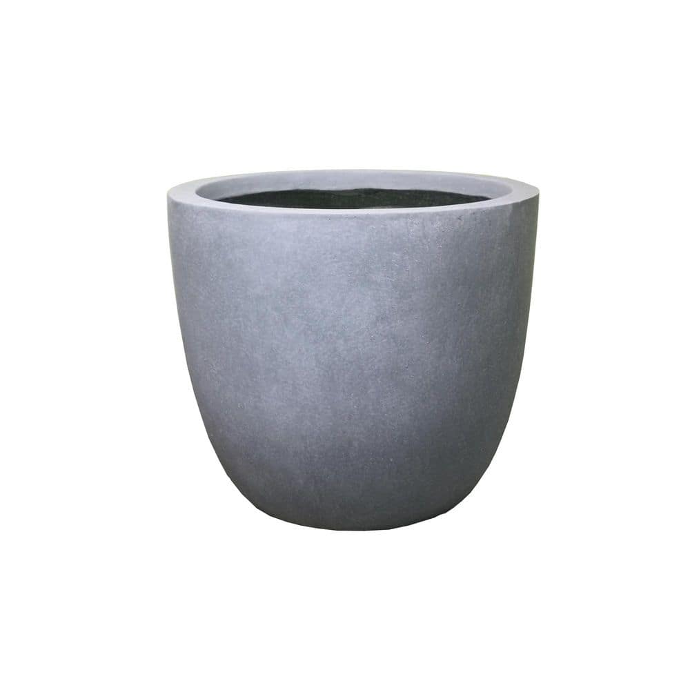 "18"" Dia Slate Gray Round Concrete Planter with Drainage Plug for Home Patio Garden" price history on PriceWatchPro
