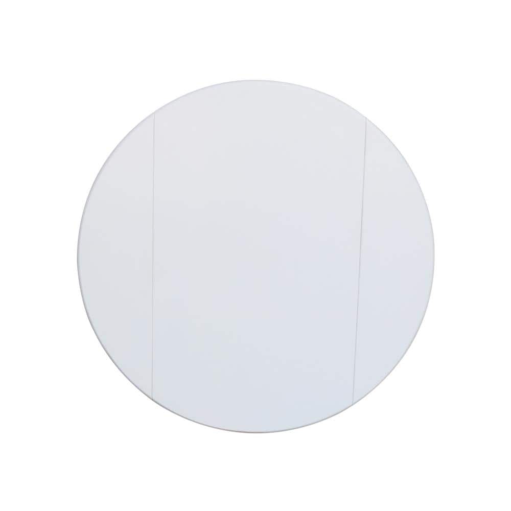 White Round Extendable Solid Wood Dining Table