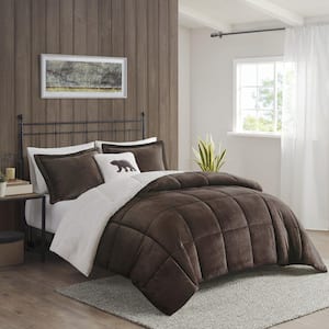 Woolrich Alton 3-Piece Brown/Ivory Twin Plush to Sherpa Down Alternative  Comforter Set WR10-2883 - The Home Depot