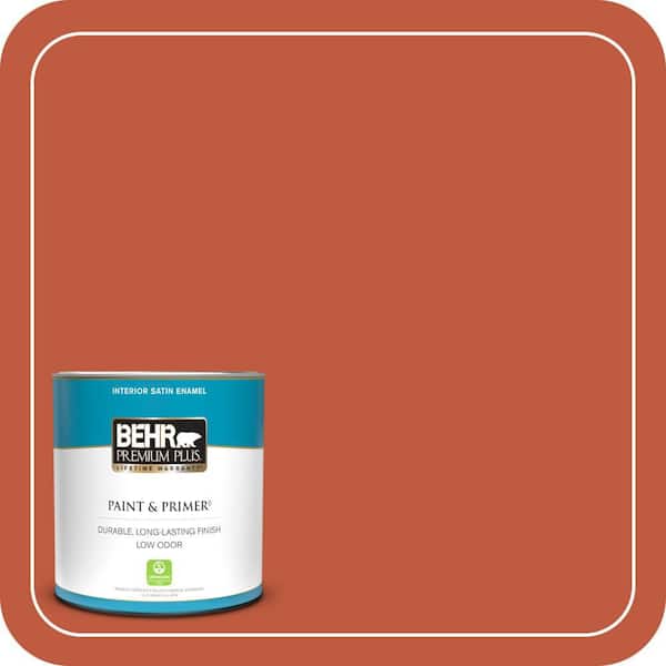 BEHR PREMIUM PLUS 1 qt. Home Decorators Collection #HDC-FL14-3 Fall Foliage Satin Enamel Low Odor Interior Paint & Primer