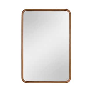 Natural Wood Wall Mirror, 23.60 in W x 35.75 in H Wood Frame, Light Natural Wood Finish, Framed Mirror