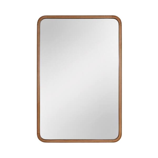 Stratton Home Decor Natural Wood Wall Mirror, 23.60 in W x 35.75 in H Wood Frame, Light Natural Wood Finish, Framed Mirror