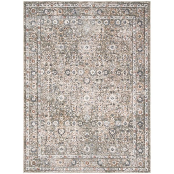 Nourison Astra Machine Washable Gold Grey 4 ft. x 6 ft. Distressed Traditional Area Rug