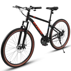 Black & Red 27.5 Mountain Bike 21-Speed Disc Brakes Carbon Steel Trail Commuter City Snow Beach Mountain Bicycles