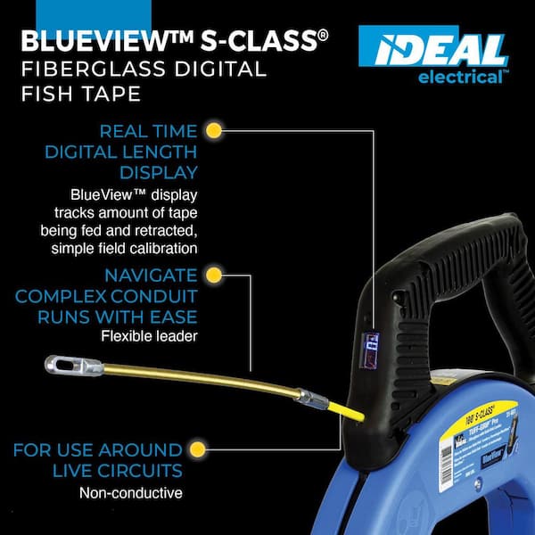 100 ft. S-Class BlueView Digital Display Fish Tape with Leader