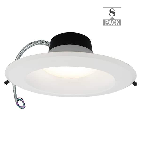 ETI LIGHTING Capella 10 in. Commercial Downlight 120-277 Volt Integrated LED Recessed Light Trim Adjustable CCT Lumen Watts (8-Pack)